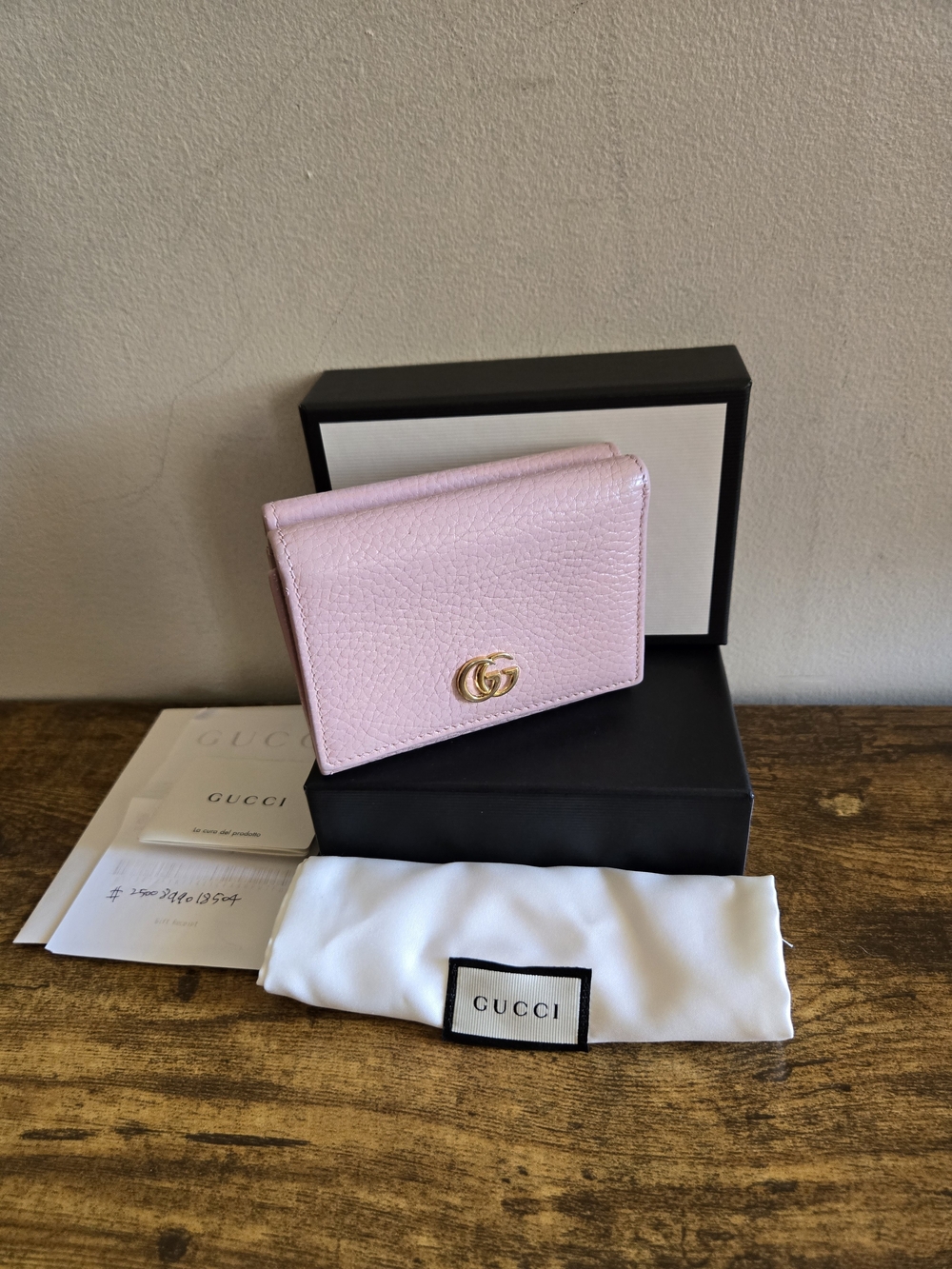 Gucci Pink Leather Small Wallet with Gold Hardware - Picture 7 of 9